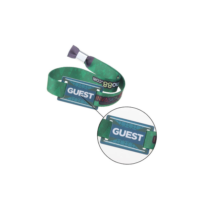 Wholesale Festival Passive NFC Fabric Wristband Custom Printable NTAG215 Woven Bracelet