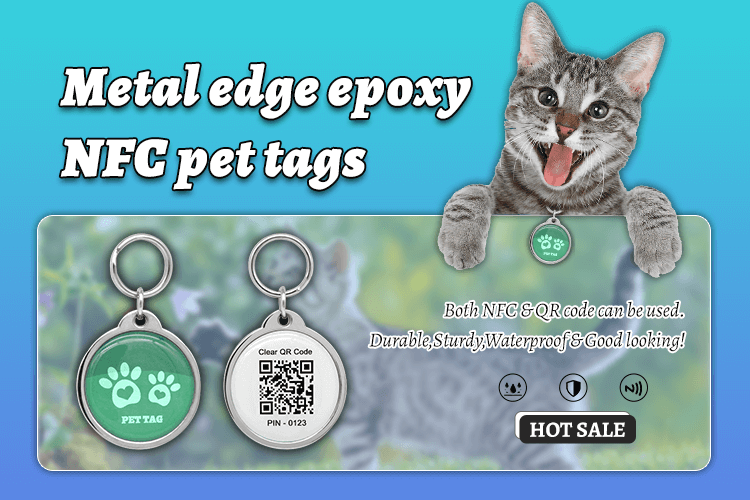 13.56MHz NFC Metal Dog ID Tag