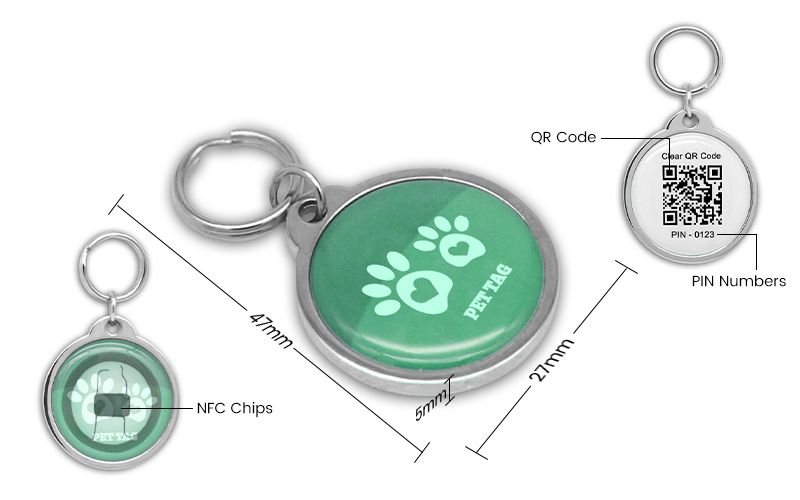 13.56MHz NFC Metal Dog ID Tag