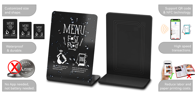 QR Code NFC Menu Stand