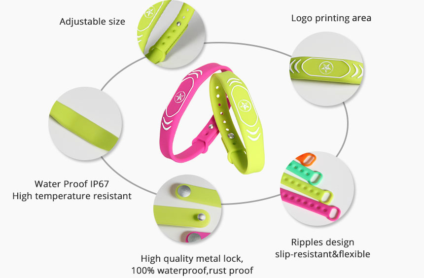 13.56MHz MIFARE Silicone Wristband