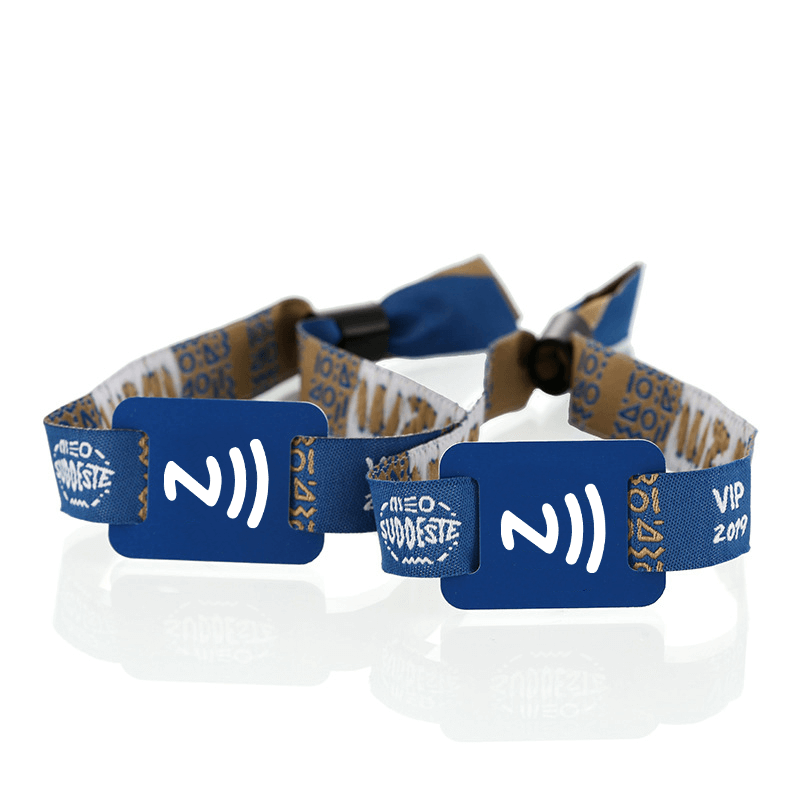Custom Printable Disposable Festival 13.56MHz RFID Woven Bracelet Factory